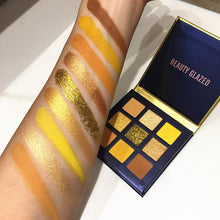 Load image into Gallery viewer, 9 Color Yellow Beauty Glazed Makeup Eyeshadow Pallete Makeup Brushes Shimmer Pigmented Eye Shadow Palette Make Up Palette