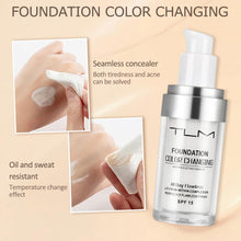 Load image into Gallery viewer, TLM Foundation 30ml Makeup Color Changing Liquid Foundation