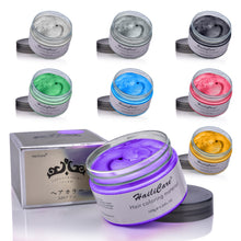Load image into Gallery viewer, Hair Color Wax Styling Pomade One-time Molding Grandma Grey Fashion Festival Celebrate Coloring Mud Cream 7 Colors Available
