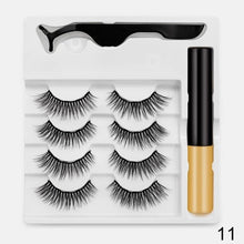 Load image into Gallery viewer, 4pairs Magnet Eyelash Magnetic Liquid Eyeliner&amp; Magnetic False Eyelashes &amp; Tweezer Set Waterproof
