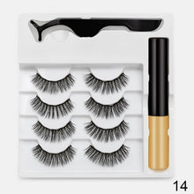 Load image into Gallery viewer, 4pairs Magnet Eyelash Magnetic Liquid Eyeliner&amp; Magnetic False Eyelashes &amp; Tweezer Set Waterproof
