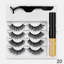 Load image into Gallery viewer, 4pairs Magnet Eyelash Magnetic Liquid Eyeliner&amp; Magnetic False Eyelashes &amp; Tweezer Set Waterproof
