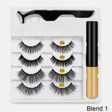 Load image into Gallery viewer, 4pairs Magnet Eyelash Magnetic Liquid Eyeliner&amp; Magnetic False Eyelashes &amp; Tweezer Set Waterproof
