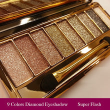 Load image into Gallery viewer, Professional Eye Shadow Pallete Makeup 9 Colors Diamond Bright Glitter Shiny Eyeshadow
